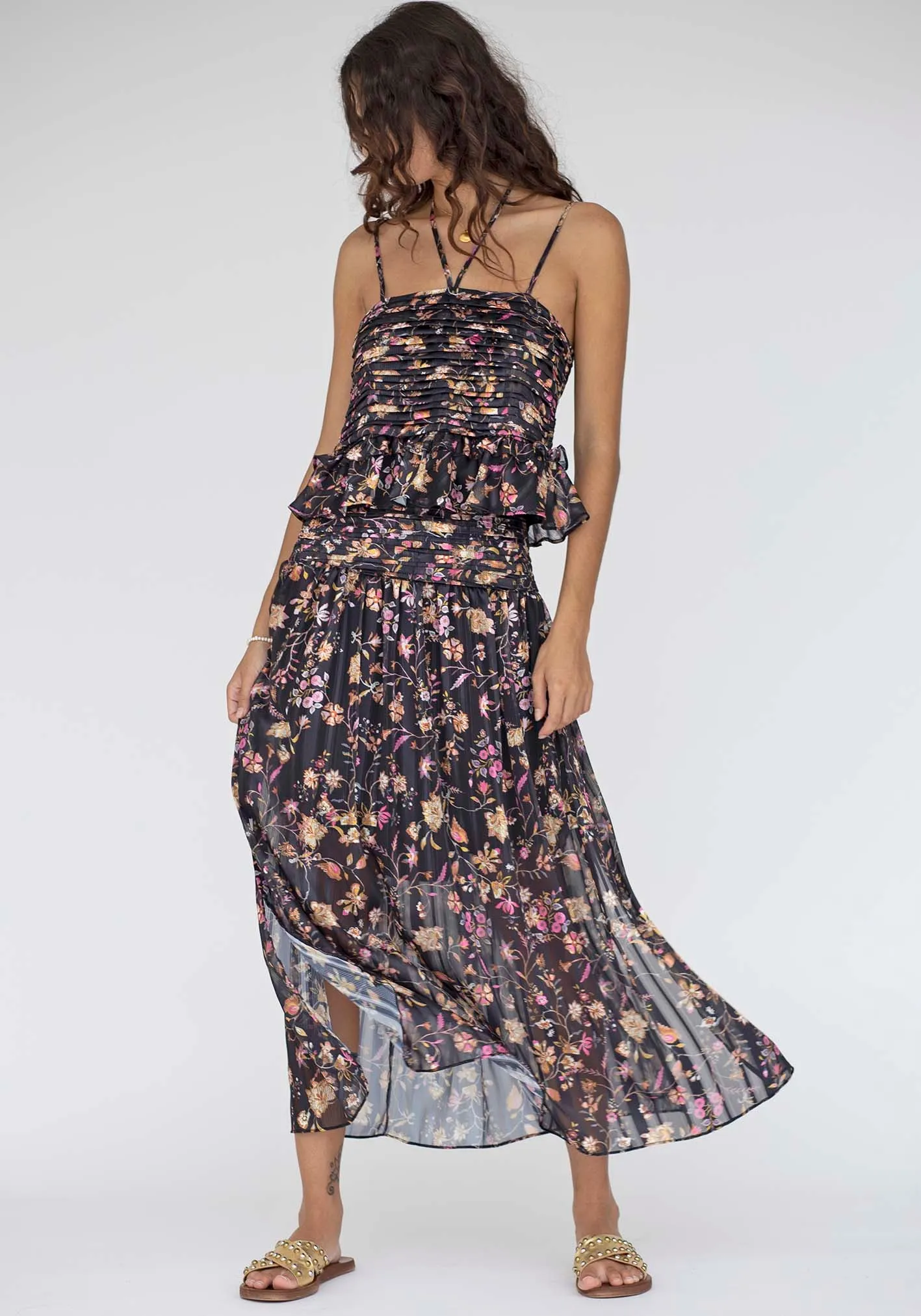 Night Chintz Maxi Skirt