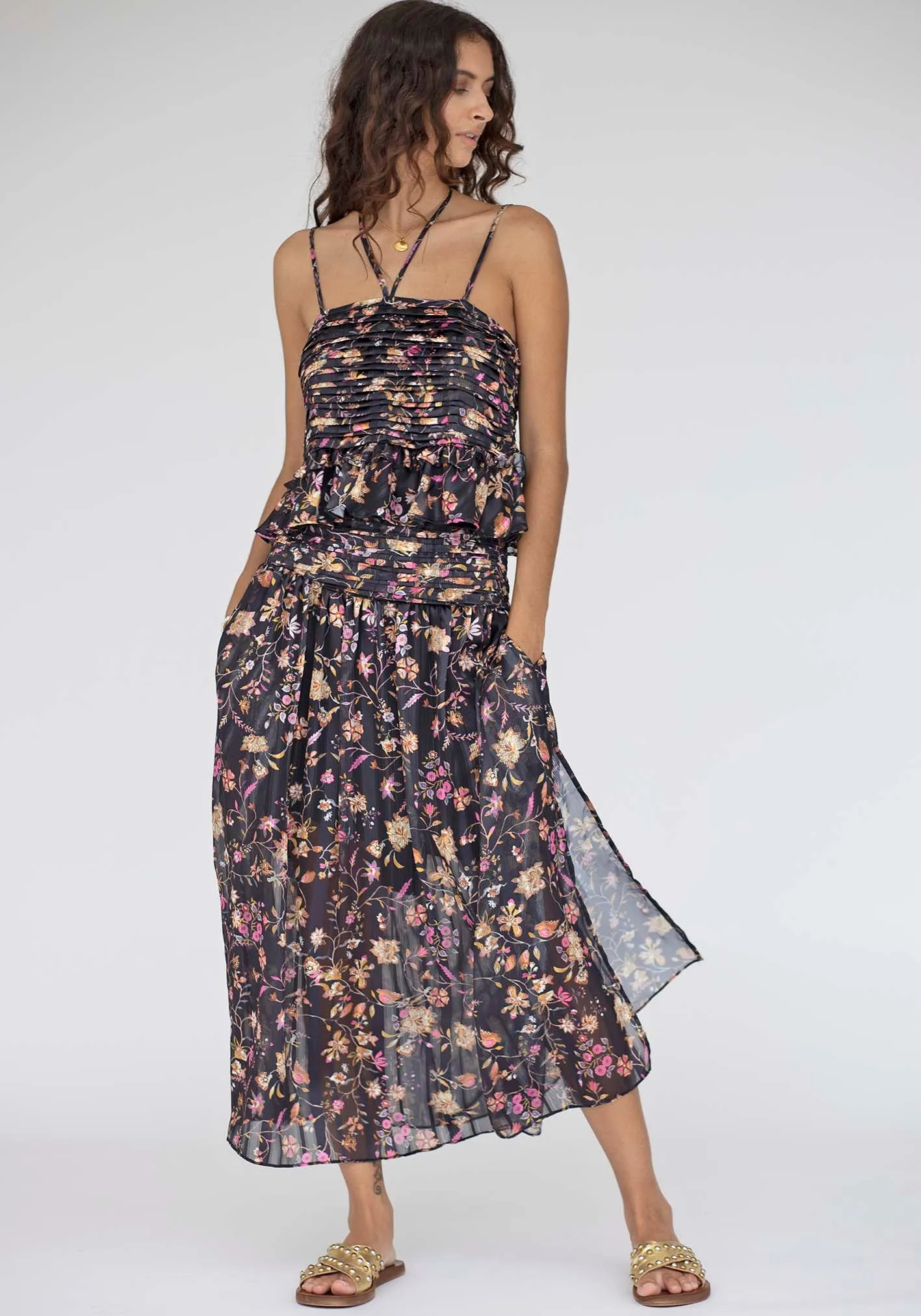 Night Chintz Maxi Skirt