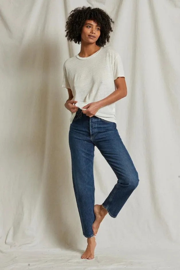 Perfect White Tee - Patsy Linen Spandex Crew Tee