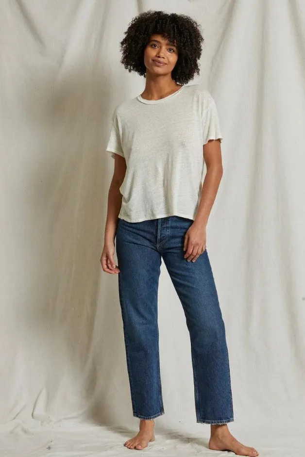 Perfect White Tee - Patsy Linen Spandex Crew Tee