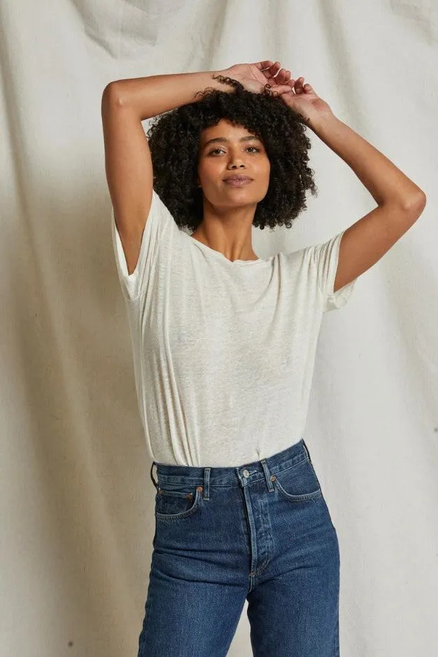 Perfect White Tee - Patsy Linen Spandex Crew Tee