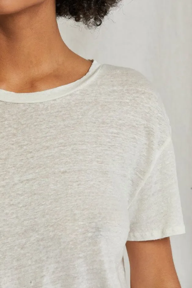 Perfect White Tee - Patsy Linen Spandex Crew Tee