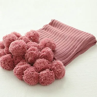 Pom Pom Throw Blanket