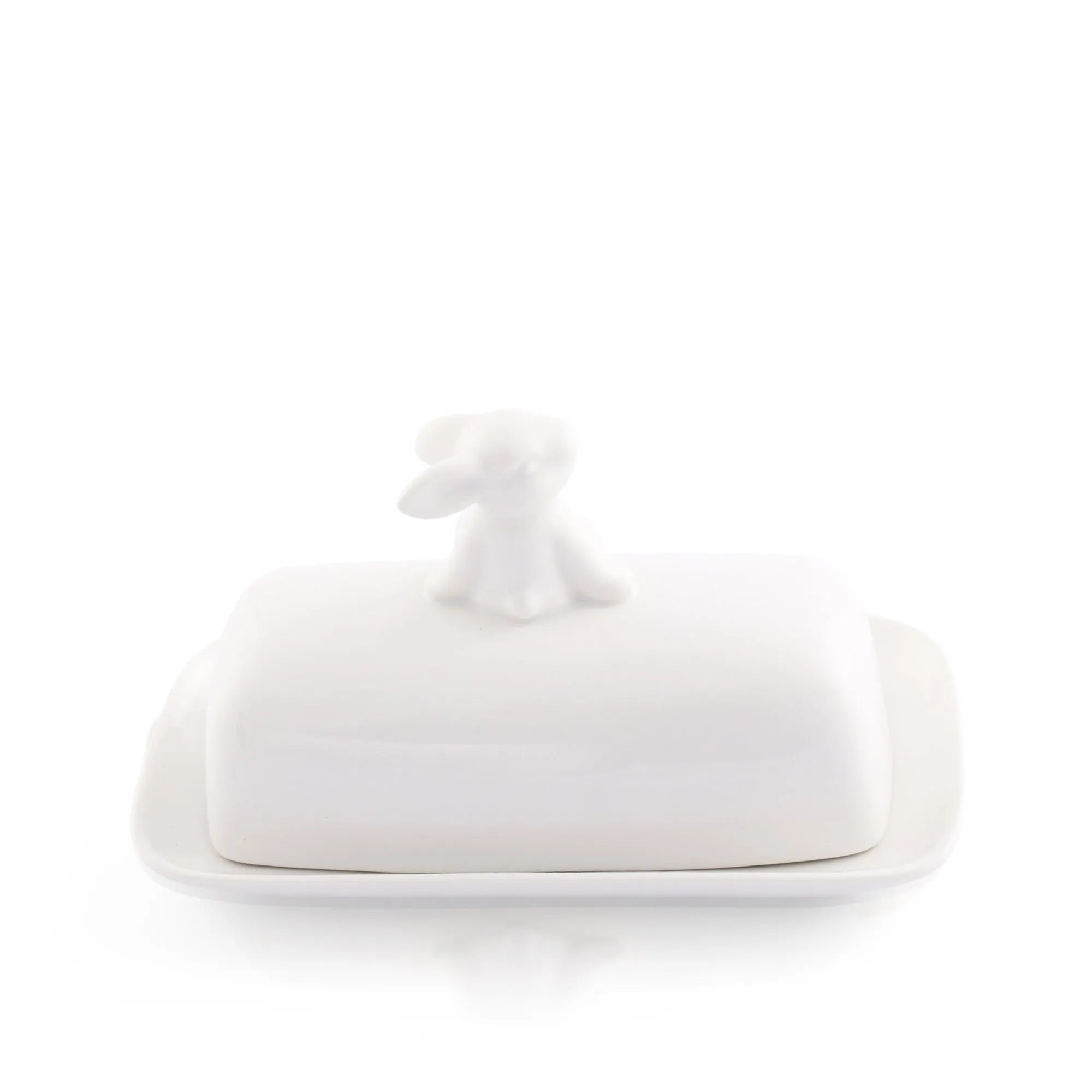 Porcelain Sitting Bunny Butter Dish