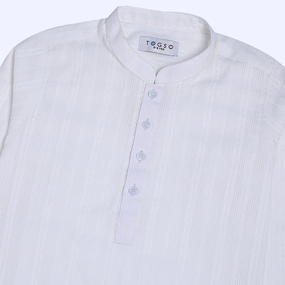 Premium White Embroidered Kurta