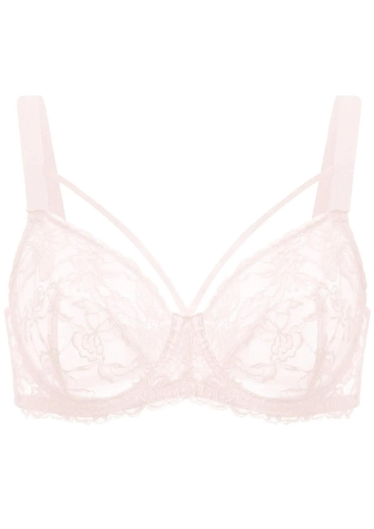 Pretty In Petals Pink Unlined Strappy Lace Bra