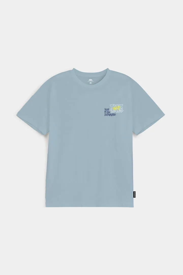 Printed Graphic Tee - Sky Blue