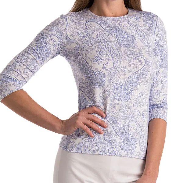 Printed Tee in Periwinkle Paisley