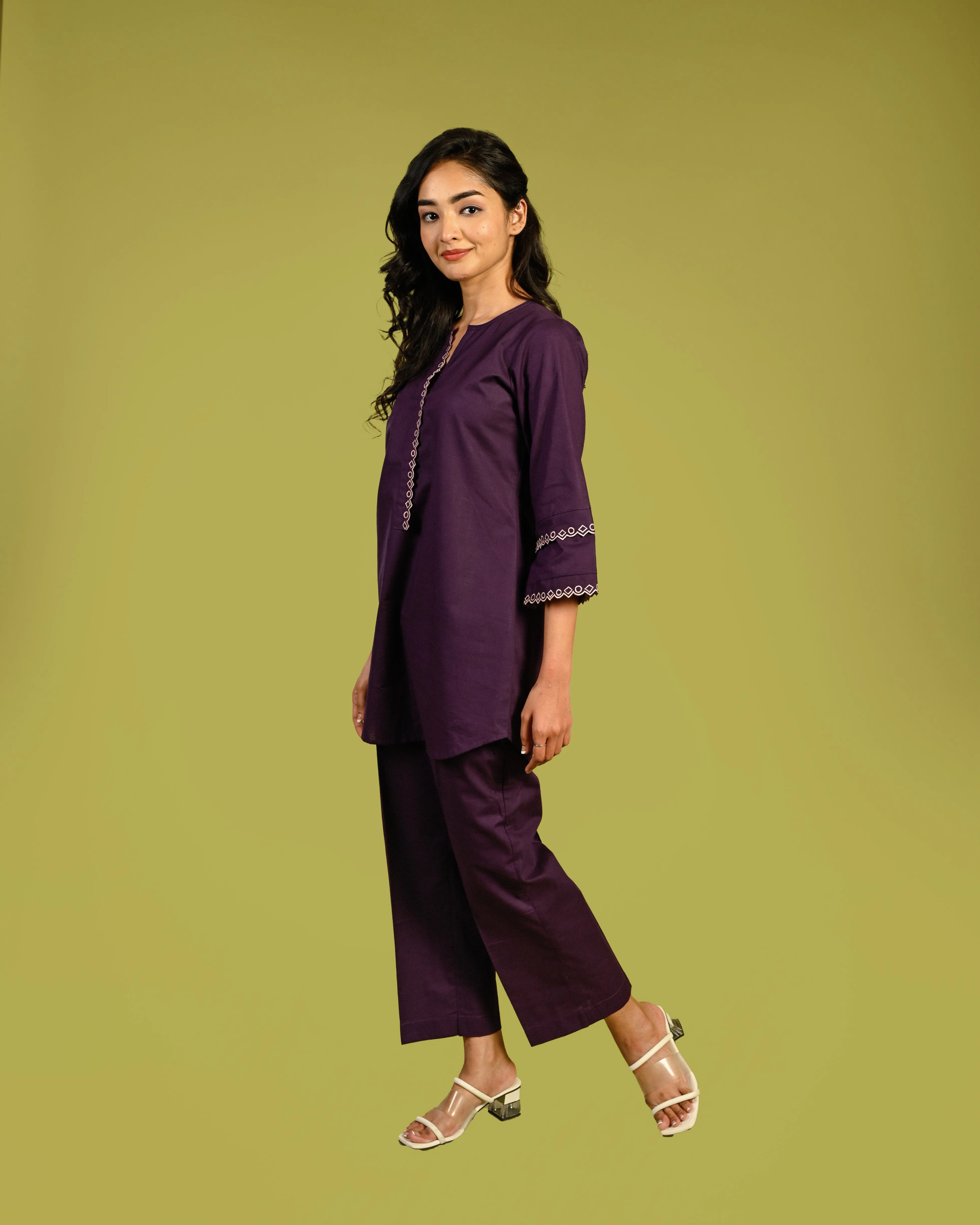 Purple linen co-ord set