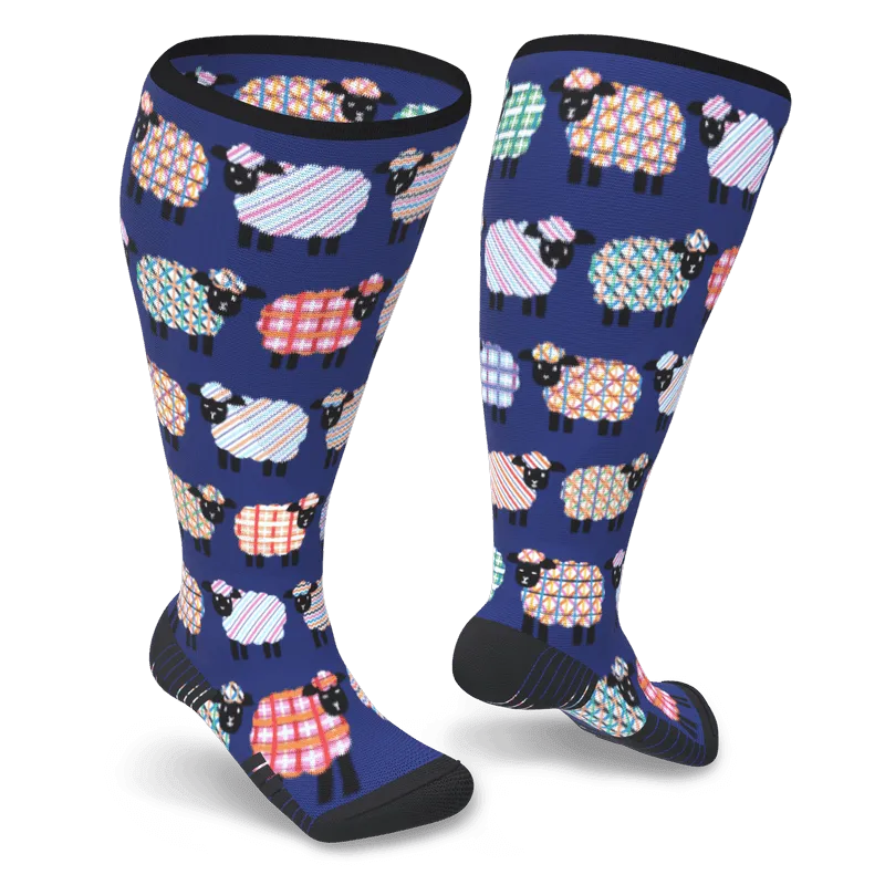 Quilted Sheep Diabetic Compression Socks