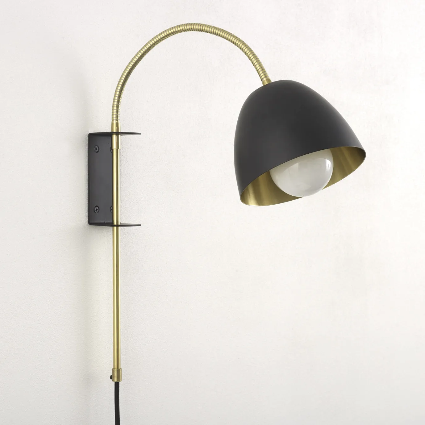 "Flexi Neck" Swing Arm Wall Light - Bracketed