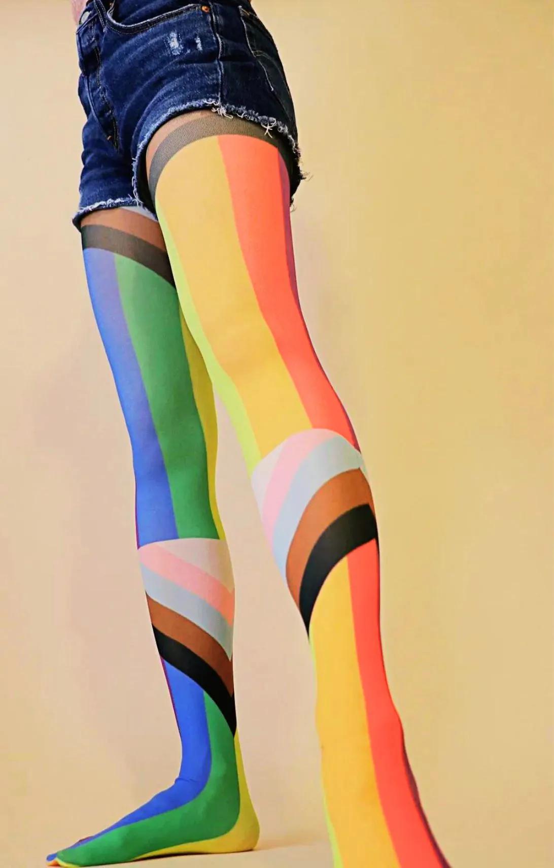 Rainbow Pride Printed Art Tights