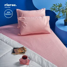 Relona- Striped Polycotton Bed Sheet Set (1 Linen  & 2 Pillow Cases)