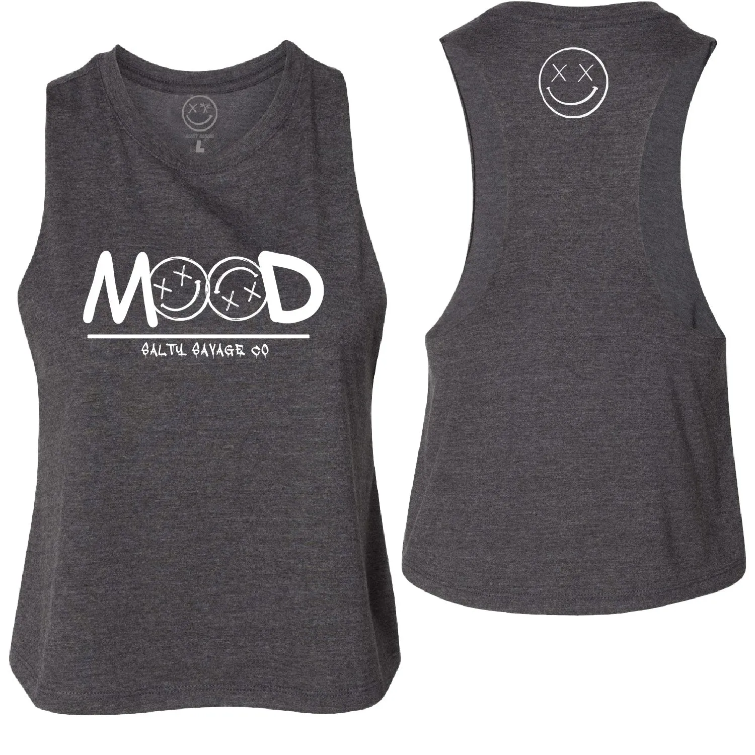 Salty Savage Ladies "MOOD" Flowy Racerback Crop Tank