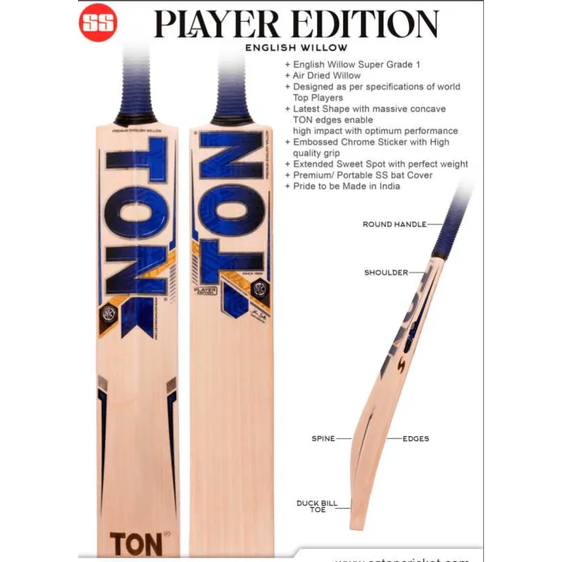 SS Ton Players Edition Cricket Bat Senior