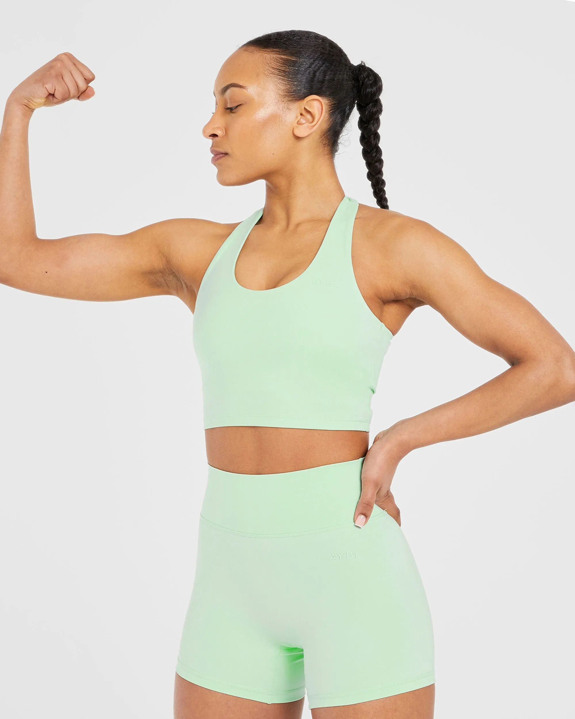 Staple Halterneck Crop Top - Mint Green