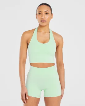 Staple Halterneck Crop Top - Mint Green