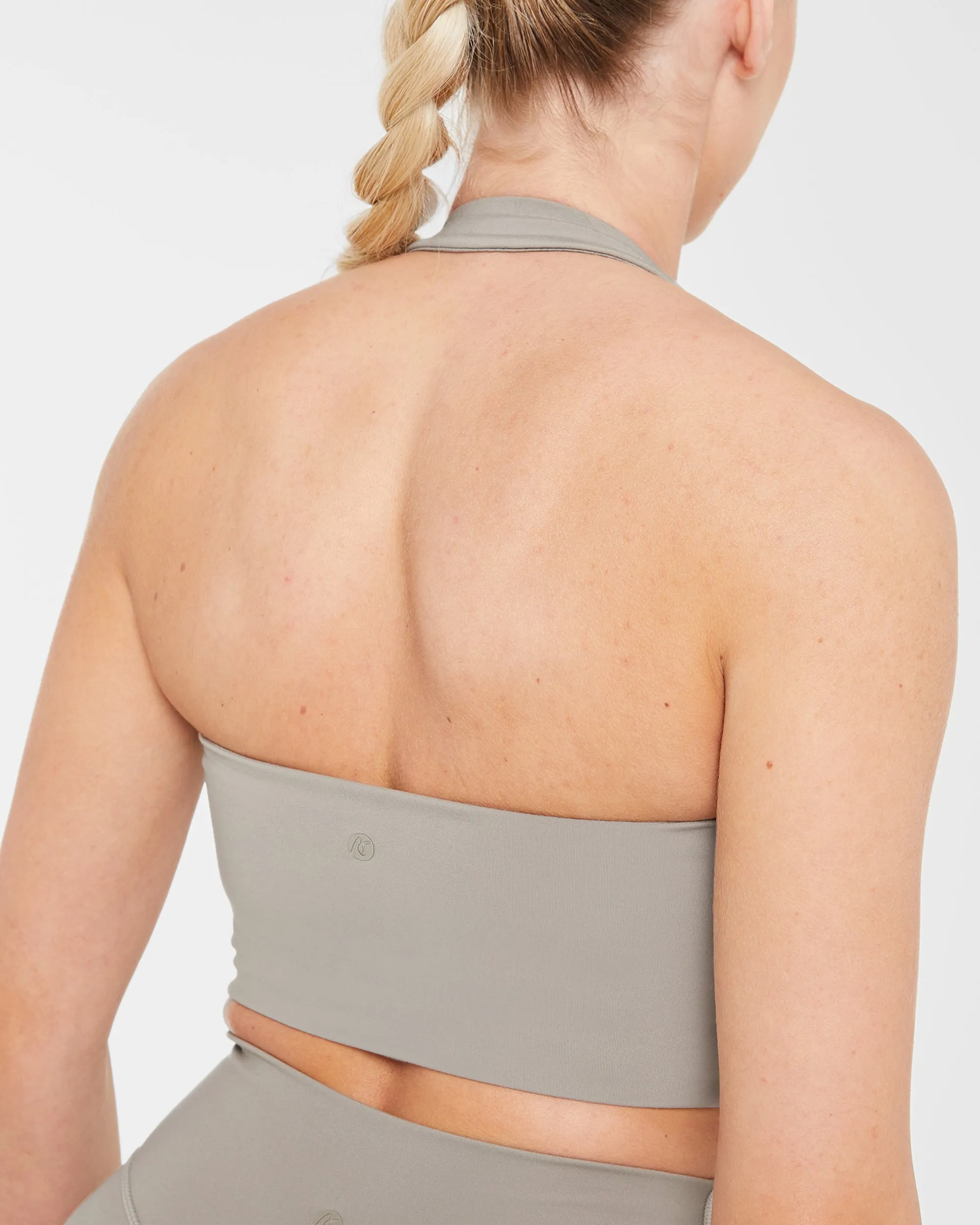 Staple Halterneck Crop Top - Muted Taupe