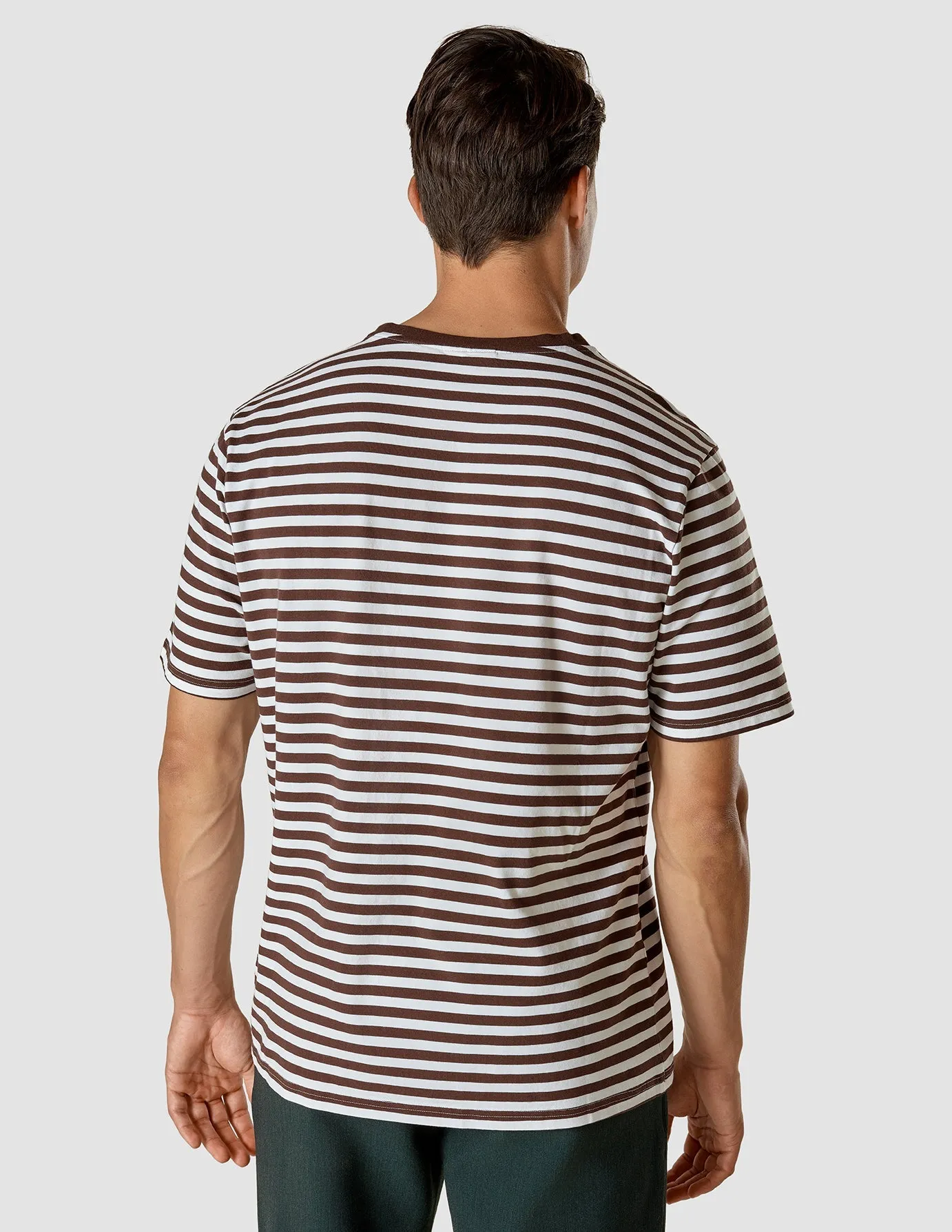 Striped Supima T-shirt Box Fit Espresso