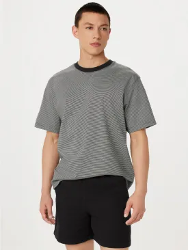 The Striped Boxy T-Shirt in Washed Black