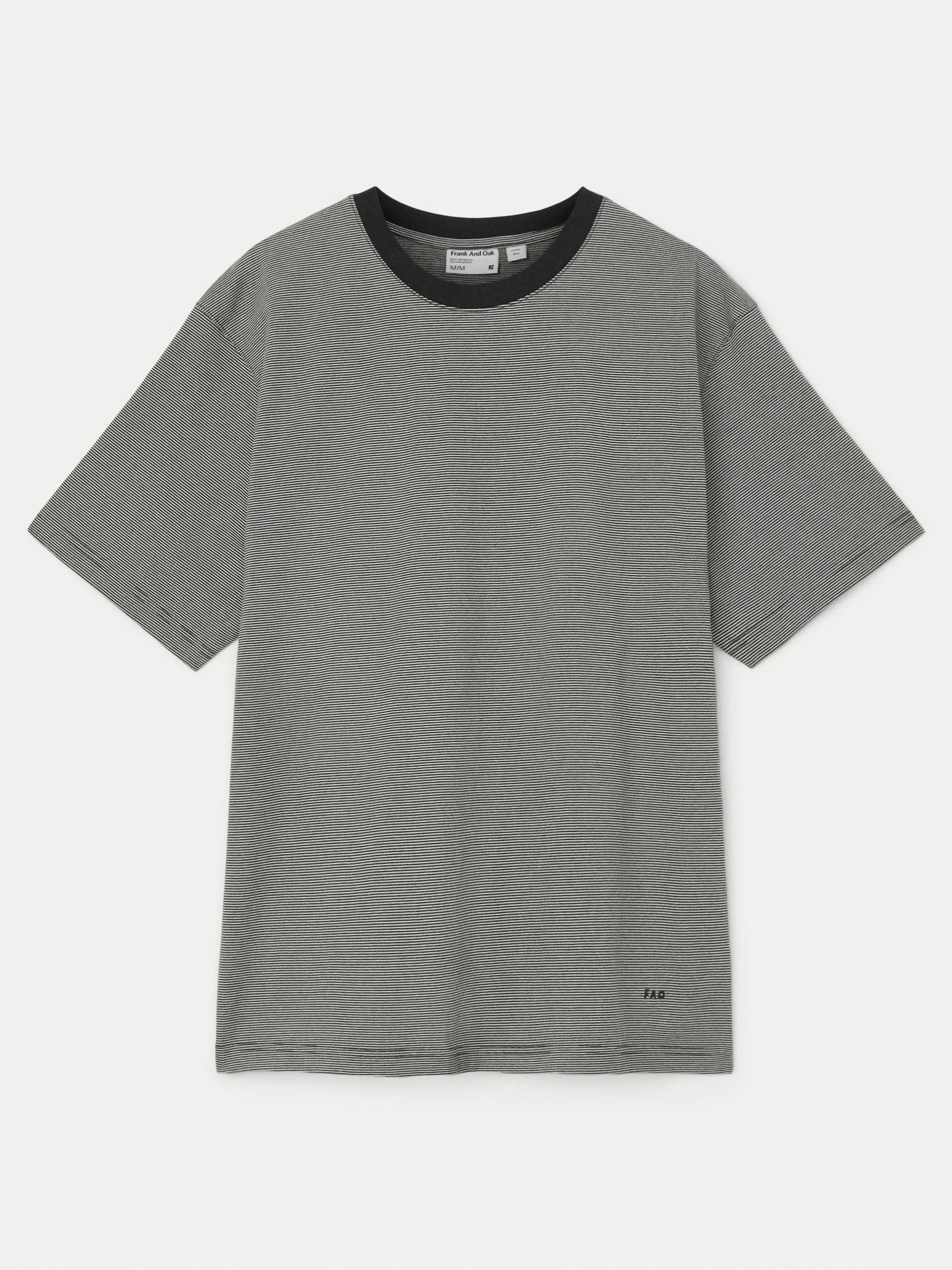 The Striped Boxy T-Shirt in Washed Black