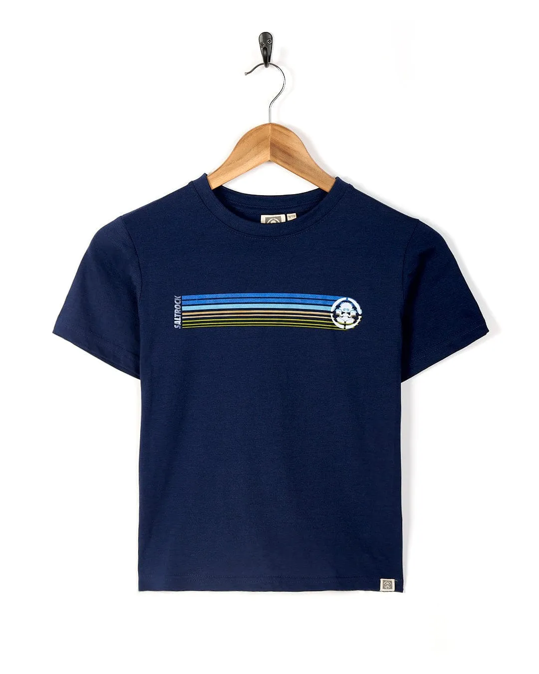 Tok Stripe - Kids Short Sleeve T-Shirt - Dark Blue