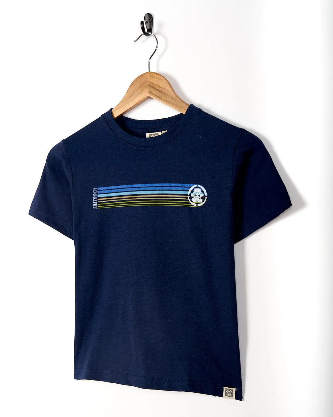 Tok Stripe - Kids Short Sleeve T-Shirt - Dark Blue