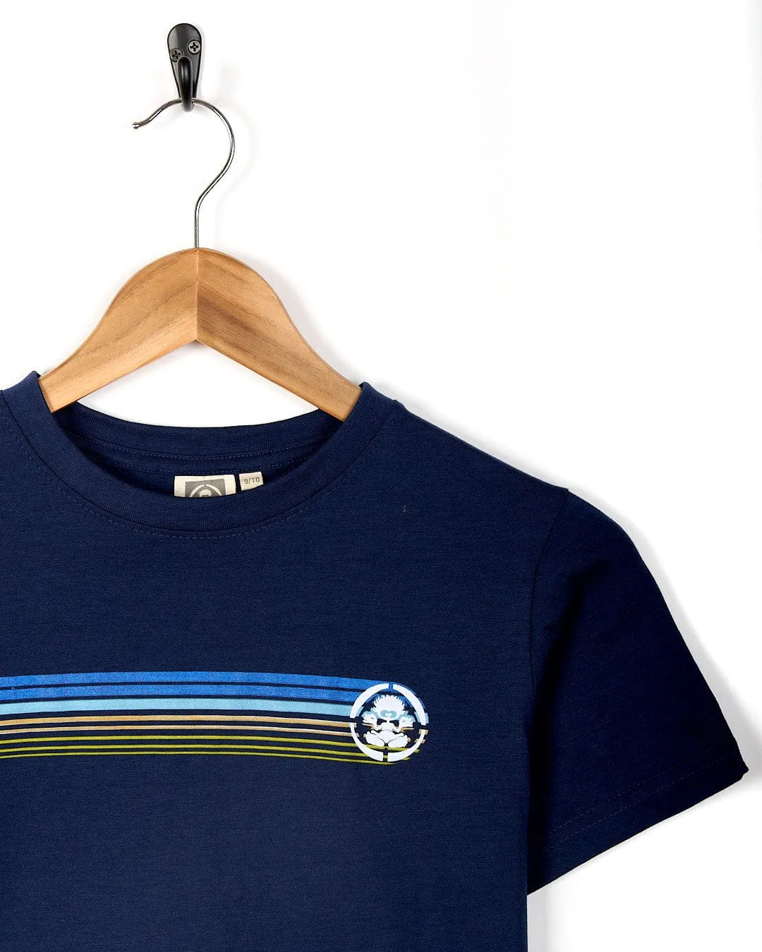 Tok Stripe - Kids Short Sleeve T-Shirt - Dark Blue