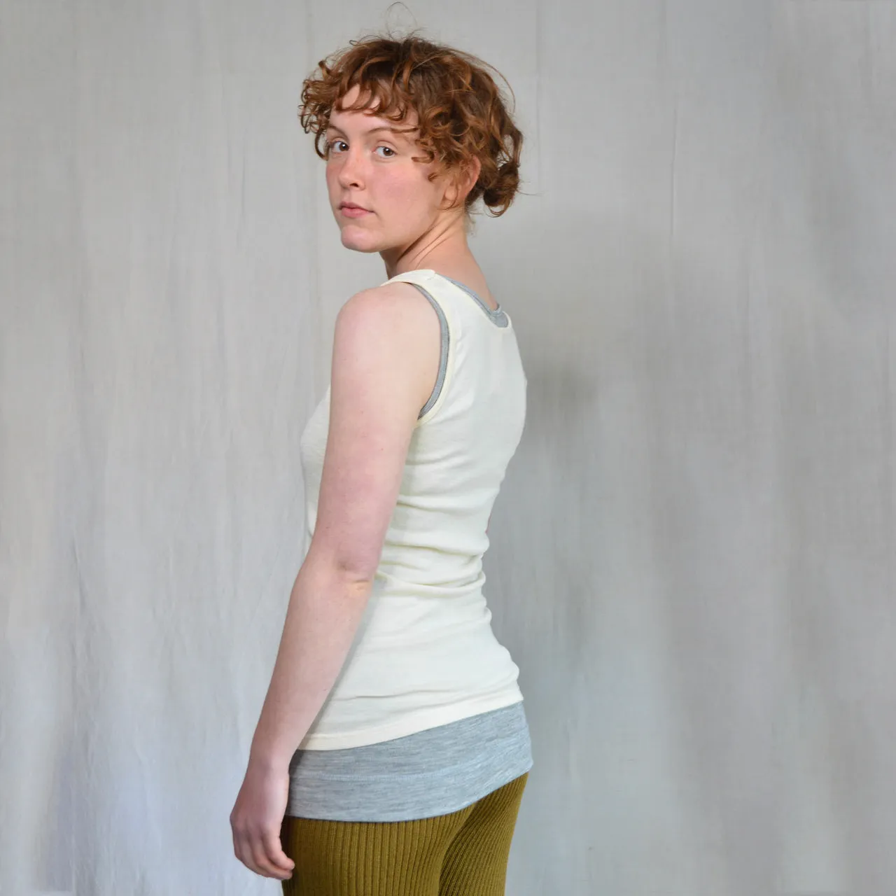 Women's Sleeveless Organic Merino/Silk Vest